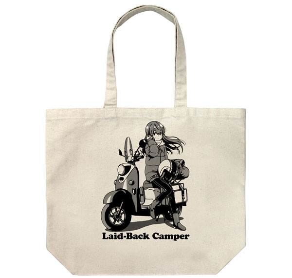 COSPA "Yuru Camp SEASON3" New Illustration Rin Shima Large Tote Bag Taking a Break on the Bike Ver. /NATURAL รูปภาพ 1