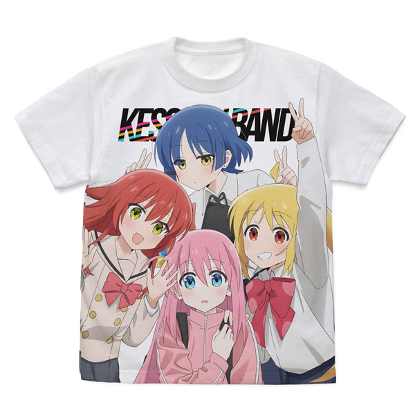 COSPA Anime "BOCCHI THE ROCK!" Kessoku Band Full Graphic T-shirt /WHITE-S รูปภาพ 1