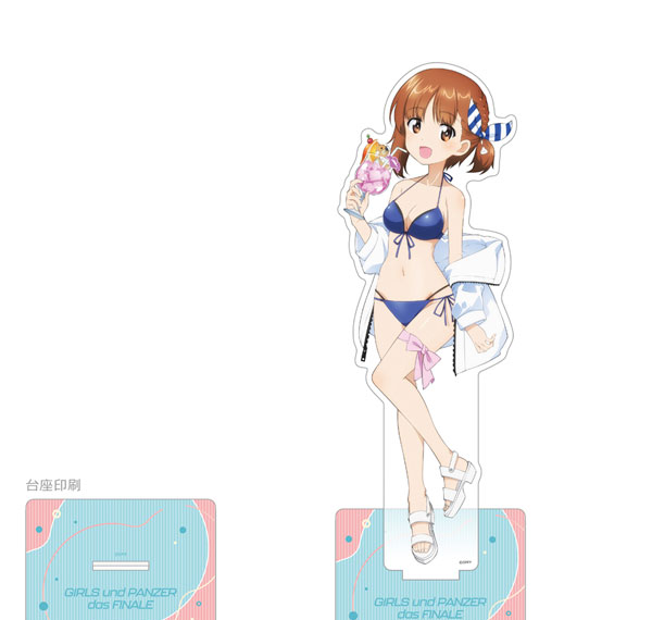 Curtain Damashii [Girls und Panzer das Finale] New Illustration Jumbo Acrylic Stand (Miho Nishizumi / Resort Swimsuit) image 1