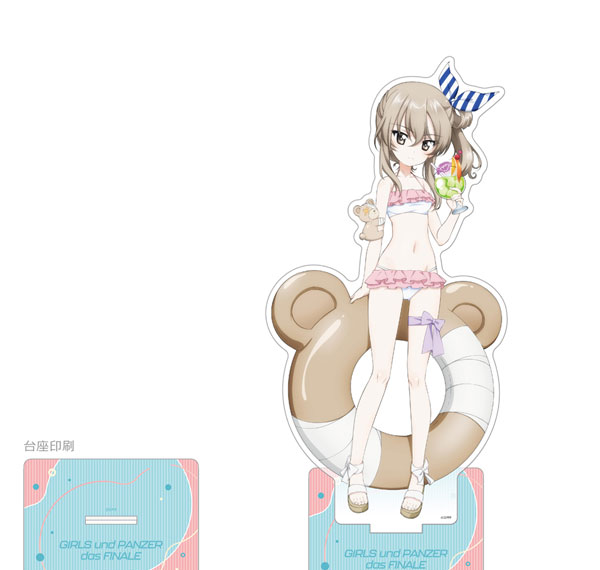 Curtain Damashii [Girls und Panzer das Finale] New Illustration Jumbo Acrylic Stand (Alice Shimada / Resort Swimsuit) imagen 1
