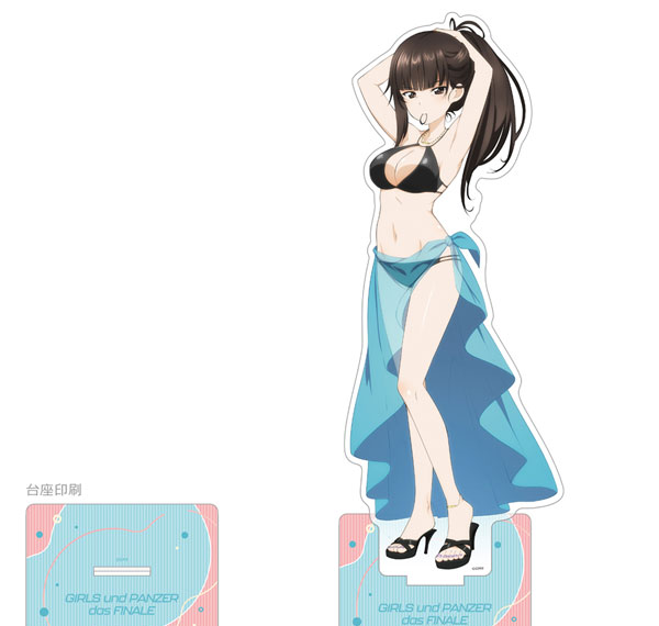 Curtain Damashii [Girls und Panzer das Finale] New Illustration Jumbo Acrylic Stand (Shiho Nishizumi / Resort Swimsuit) imagen 1
