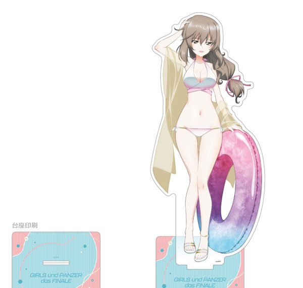 Curtain Damashii [Girls und Panzer das Finale] New Illustration Jumbo Acrylic Stand (Chiyo Shimada / Resort Swimsuit) 画像 1