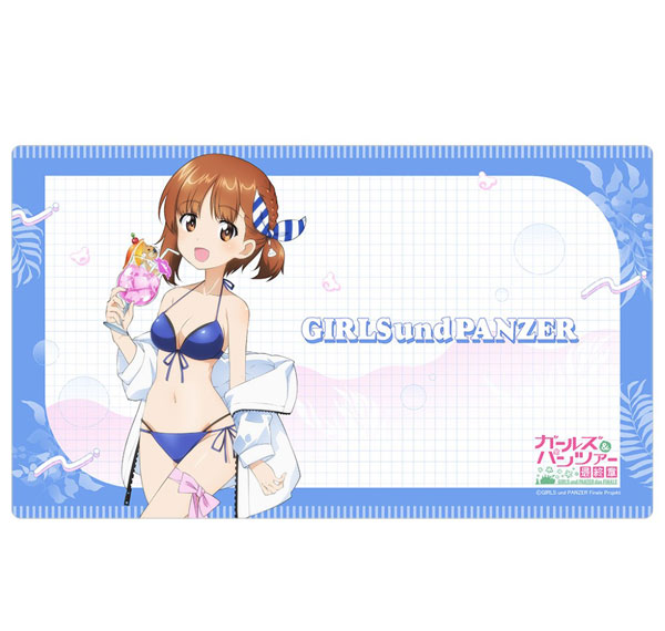 Curtain Damashii [Girls und Panzer das Finale] New Illustration Rubber Mat (Miho Nishizumi / Resort Swimsuit)