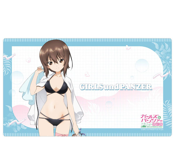 Curtain Damashii [Girls und Panzer das Finale] New Illustration Rubber Mat (Maho Nishizumi / Resort Swimsuit)