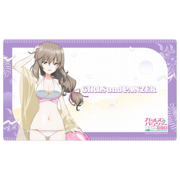 Curtain Damashii [Girls und Panzer das Finale] New Illustration Rubber Mat (Chiyo Shimada / Resort Swimsuit)