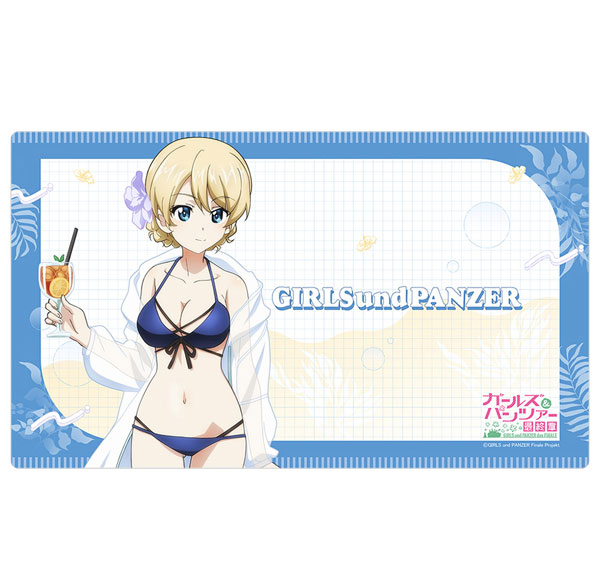 Curtain Damashii [Girls und Panzer das Finale] New Illustration Rubber Mat (Darjeeling / Resort Swimsuit)