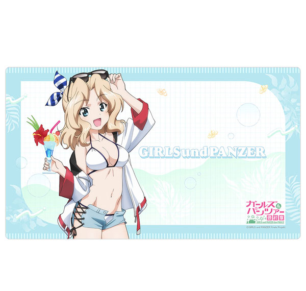 Curtain Damashii [Girls und Panzer das Finale] New Illustration Rubber Mat (Kei / Resort Swimsuit)