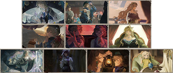 BLUEPOCH Reverse: 1999 "A Flowing Feast" Illustration Postcard Packs Projection of Fate