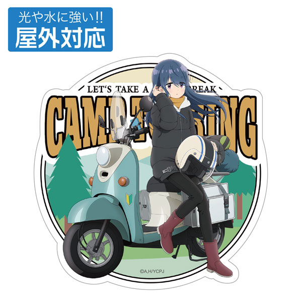 COSPA "Yuru Camp SEASON3" New Illustration Rin Shima Outdoor Compatible Sticker Taking a Break on the Bike Ver. gambar 1
