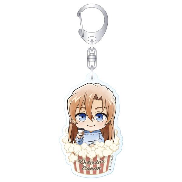 Movic Detective Conan Acrylic Keychain Chihaya Hagiwara Mini Chara Watching Movie image 1