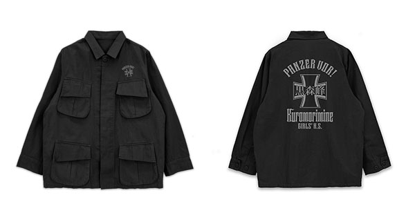 COSPA Girls und Panzer das Finale Kuromorimine Girls High School Fatigue Jacket /BLACK-L