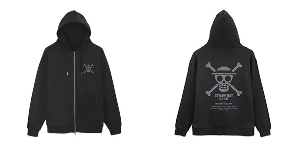 COSPA ONE PIECE Straw Hat Crew Zip Hoodie /BLACK-XL