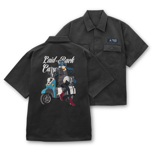COSPA "Yuru Camp SEASON3" New Illustration Rin Shima Embroidery Work Shirt Taking a Break on the Bike Ver. /GRAY-M