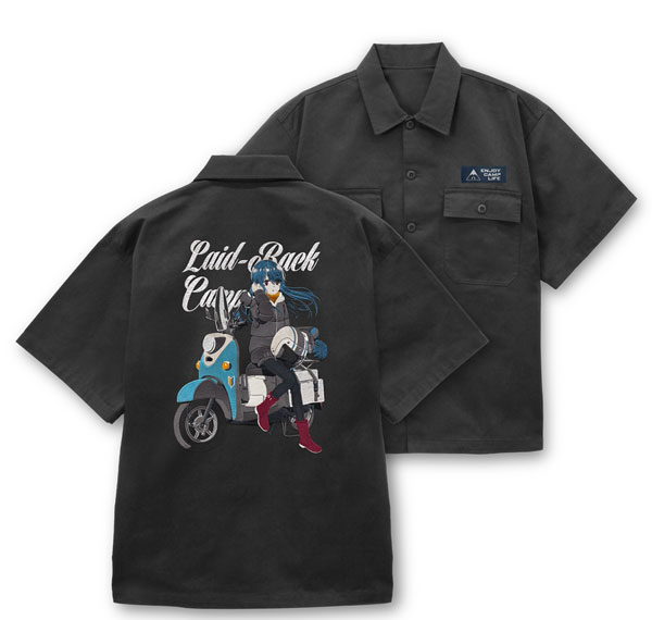 COSPA "Yuru Camp SEASON3" New Illustration Rin Shima Embroidery Work Shirt Taking a Break on the Bike Ver. /GRAY-L