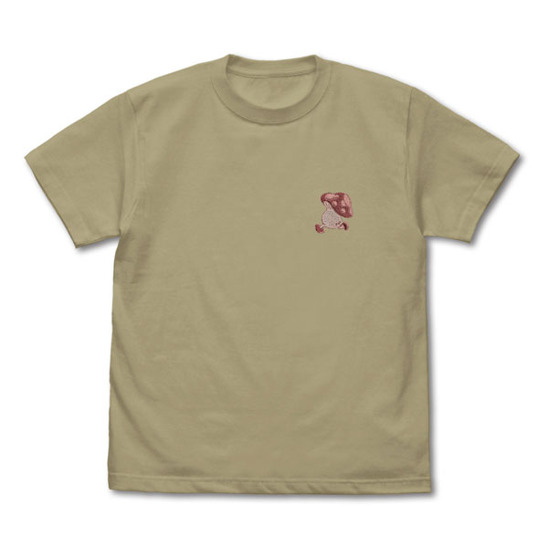 COSPA Delicious in Dungeon Walking Mushroom 1-point Embroidery T-shirt /SAND KHAKI-M image 1