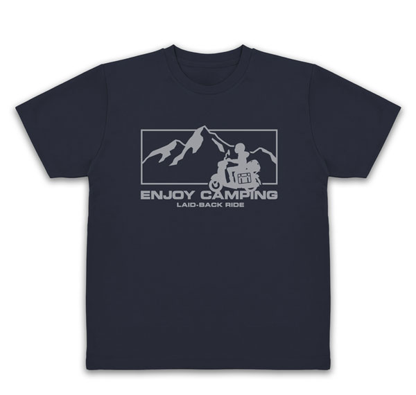 COSPA "Yuru Camp SEASON3" Silhouette Bike Rin Shima Dry T-shirt /NAVY-XL รูปภาพ 1