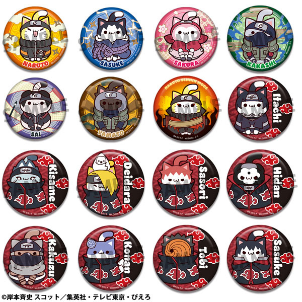 MegaHouse MEGA CAT PROJECT NARUTO Shippuden Nyaruto! Tin Badge Collection 2 16Pack BOX