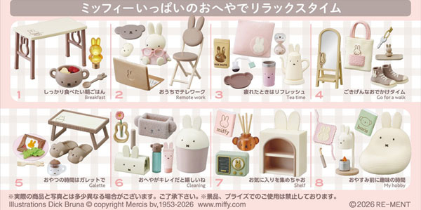 RE-MENT miffy Sweet Home Time 8er Pack BOX Bild 1