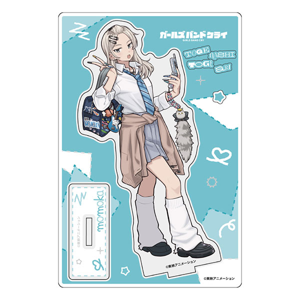 Curtain Damashii [Girls Band Cry] New Illustration Acrylic Stand (Momoka Kawaragi / Heisei Gyaru)