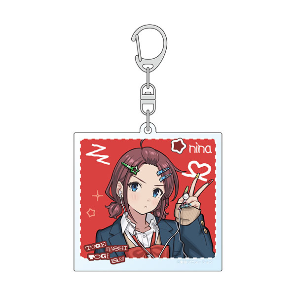 Curtain Damashii [Girls Band Cry] New Illustration Acrylic Keychain (Nina Iseri / Heisei Gyaru) image 1