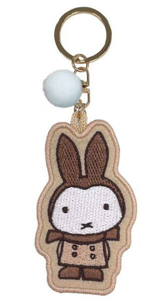 Eyeup Miffy Embroidery Mascot Keychain (Snowy Day / Latte)