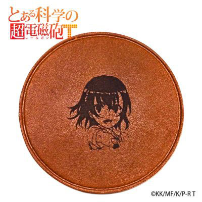 H&A Toaru Kagaku no Railgun T Leather Coaster Mikoto Misaka image 1