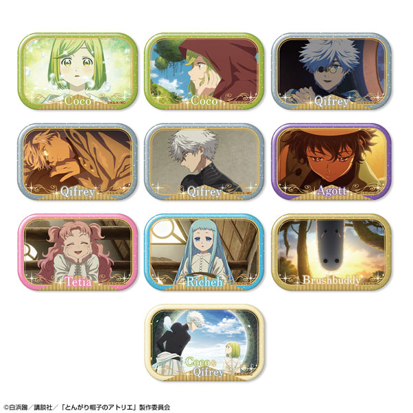 License Agent TV Anime "Witch Hat Atelier" Trading Rectangular Tin Badge 10Pack BOX