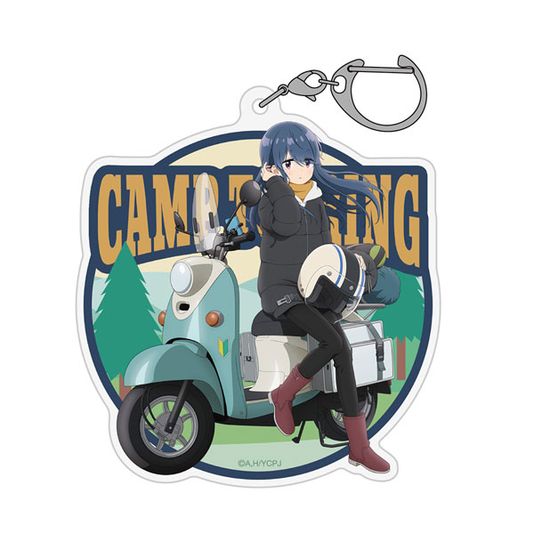 COSPA "Yuru Camp SEASON3" New Illustration Rin Shima Acrylic Multipurpose Keychain Taking a Break on the Bike Ver. imagen 1