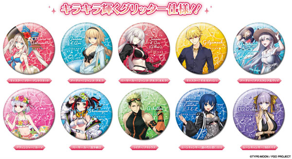 Bandai Glitter CAN Badge Fate/Grand Order C BOX 10Pack BOX