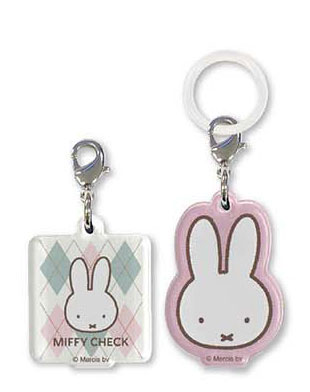 Eyeup Miffy Check Acrylic Marker Charm Set (Pink / Face) hình ảnh 1