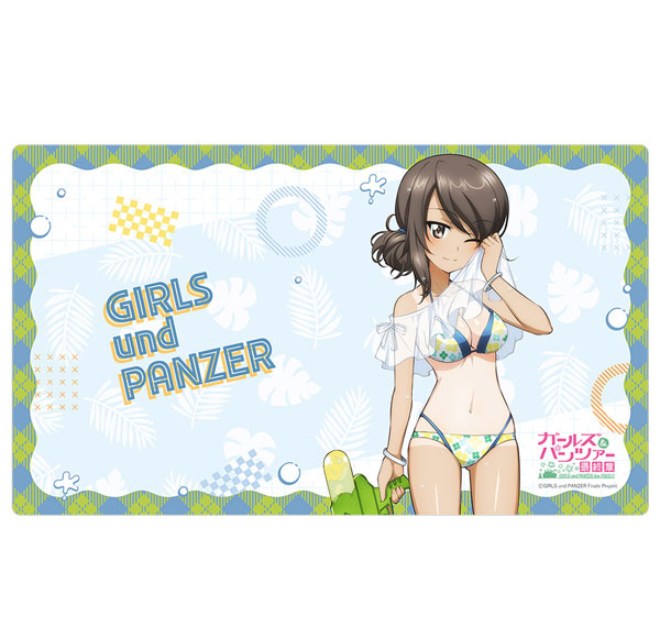 Curtain Damashii [Girls und Panzer das Finale] New Illustration Rubber Mat (Mika / Water Gun Tan Ver.)