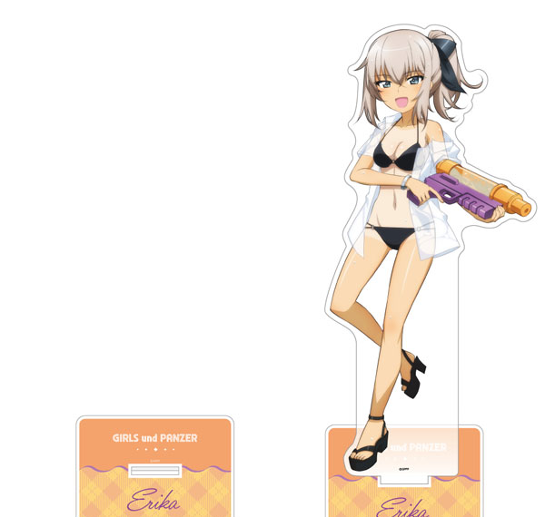 Curtain Damashii [Girls und Panzer das Finale] New Illustration Jumbo Acrylic Stand (Erika Itsumi / Water Gun Tan Ver.)