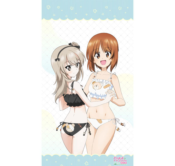 Curtain Damashii [Girls und Panzer das Finale] Bath Towel (Miho Nishizumi & Alice Shimada) รูปภาพ 1