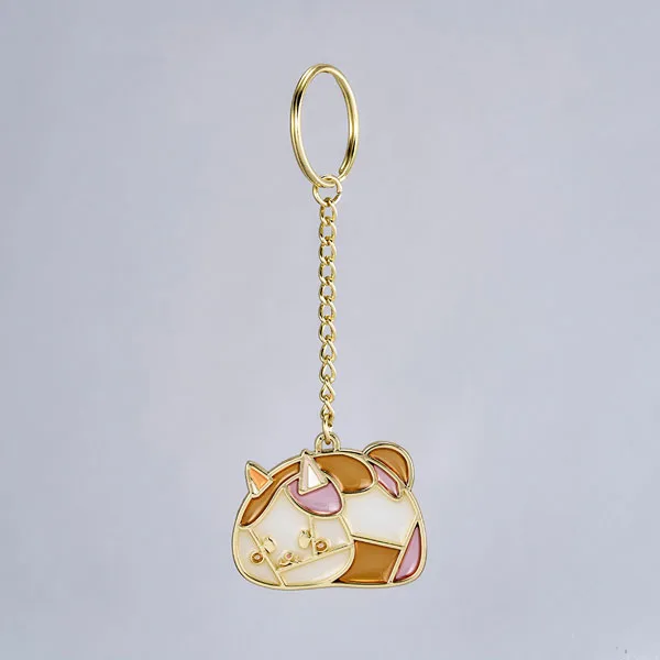 Square Enix Final Fantasy XIV Buntglas-Stil Schlüsselanhänger Fetter Kater Bild 1