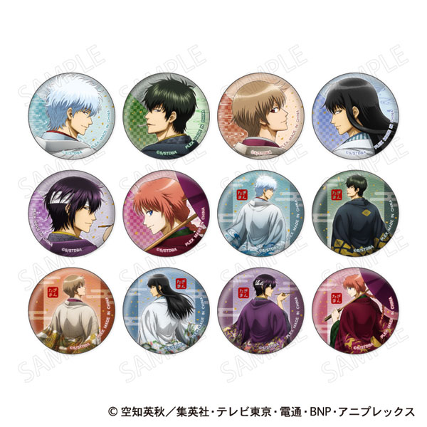PLEX Gintama Wall Texture Tin Badge Collection Japanese Style x Looking Back Ver. 12Pack BOX