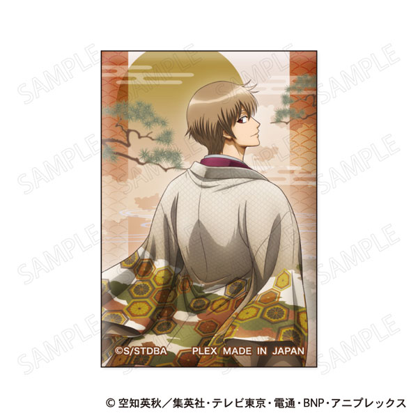 PLEX Gintama Square Tin Badge Japanese Style x Looking Back Ver. C: Sougo Okita