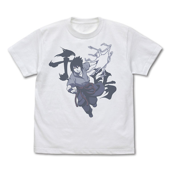 COSPA NARUTO Shippuden Sasuke Uchiha "Chidori" T-shirt /WHITE-L