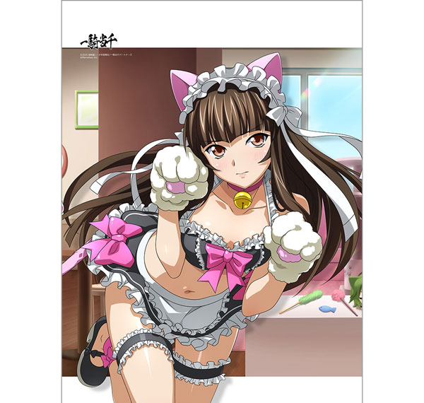 Curtain Damashii [Ikkitousen] B2 Wall Scroll (Teni / Kenshin Nyanko) Double Suede รูปภาพ 1