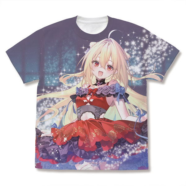 COSPA The Vexations of a Shut-In Vampire Princess New Illustration Terakomari Gandesblood Full Graphic T-shirt 20th Anniversary Ver./WHITE-L