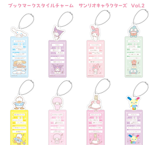 Bandai Bookmark Style Charm Sanrio Characters Vol.2 8Pack BOX รูปภาพ 1