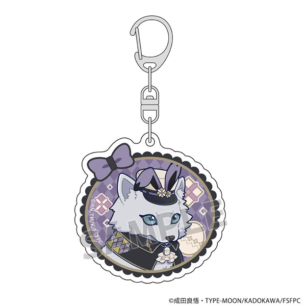 Curtain Damashii [Fate/strange Fake] Acrylic Keychain (The Synthetic Beast Silver Wolf / Mini Chara) Bild 1