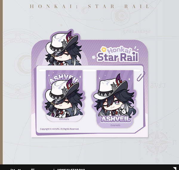 miHoYo Honkai: Star Rail Pom-Pom Gallery Series Magnet Bookmark Set Ashveil hình ảnh 1