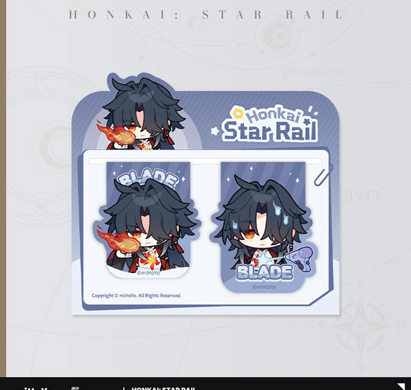 miHoYo Honkai: Star Rail Pom-Pom Gallery Series Magnet Bookmark Set Mortenax Blade Bild 1