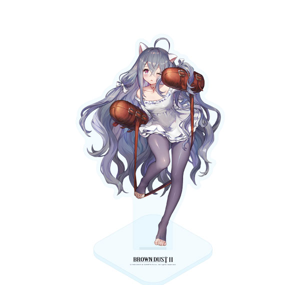 DOBUDDY [BROWNDUST2] Acrylic Stand_Rou "White Cat" Bild 1