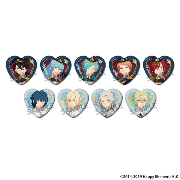 Hobby Stock Ensemble Stars!! Reminiscence Selection "Element" Trading Heart-shaped Tin Badge 9Pack BOX