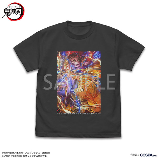 COSPA Anime "Demon Slayer: Kimetsu no Yaiba" Zenitsu & Kaigaku Full Color T-shirt /SUMI-XL