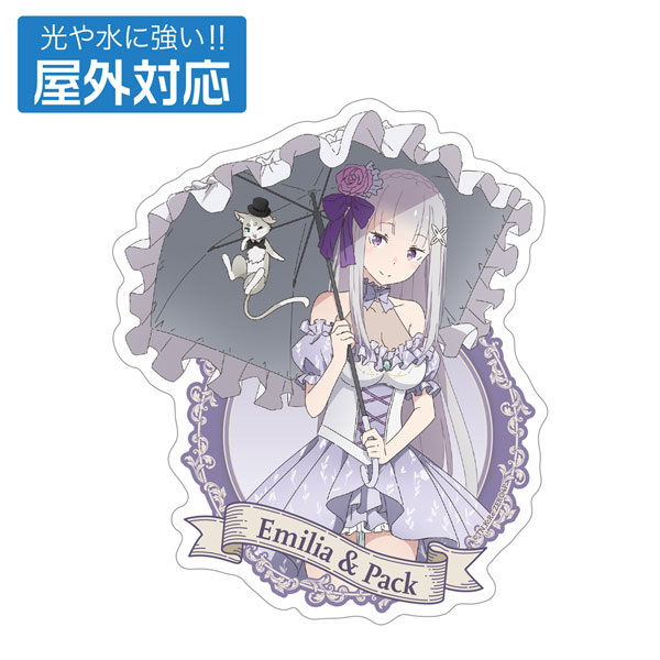 COSPA Re:ZERO -Starting Life in Another World- New Illustration Emilia & Puck Outdoor Compatible Sticker Party Dress ver.