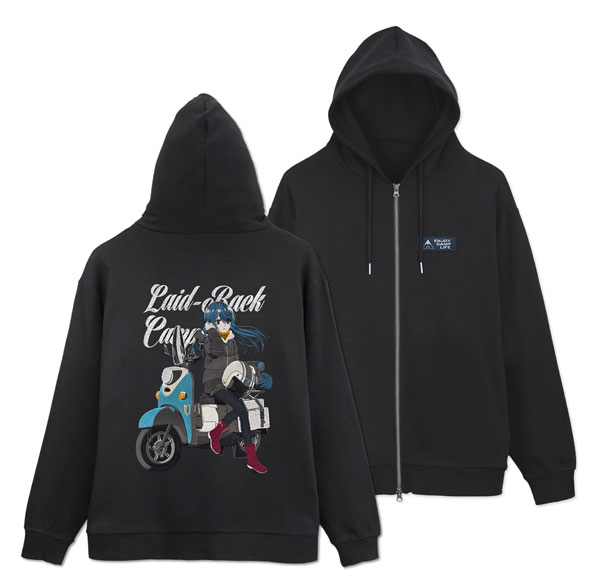 COSPA COSPA DEPOT Exclusive "Yuru Camp SEASON3" New Illustration Rin Shima Embroidery Zip Hoodie Taking a Break on the Bike Ver./BLACK-XL image 1