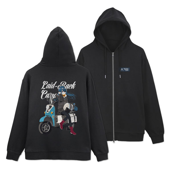 COSPA COSPA DEPOT Exclusive "Yuru Camp SEASON3" New Illustration Rin Shima Embroidery Zip Hoodie Taking a Break on the Bike Ver./BLACK-XXL