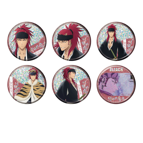 Bellfine TV Anime "Bleach: Thousand-Year Blood War" Trading Hologram Tin Badge Renji Abarai 6Pack BOX
